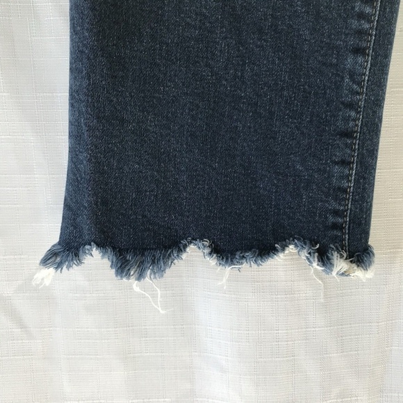 Paige Jacqueline Straight Jeans Womens 28 Blue Stretch 27" Inseam Frayed Hem - Picture 6 of 14